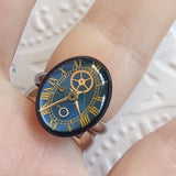ANELLO FERMATEMPO OVALE BLU