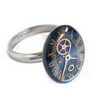 ANELLO FERMATEMPO OVALE BLU