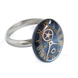 ANELLO FERMATEMPO OVALE BLU