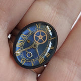 ANELLO FERMATEMPO OVALE BLU