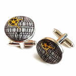 Cufflinks Death Star, Star Wars, con ingranaggi di orologi e resina