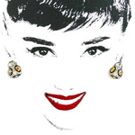 star wars B-B8 lobe earrings. Decorated with vintage clock gears.